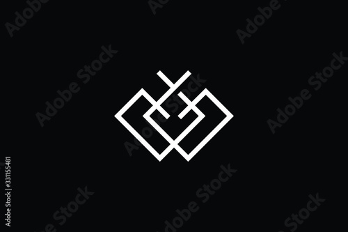 Minimal elegant monogram art logo. Outstanding professional trendy awesome artistic GG WO OW initial based Alphabet icon logo. Premium Business logo White color on black background