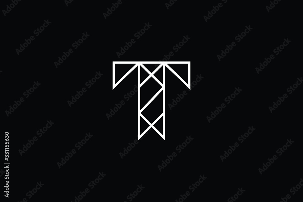 Minimal elegant monogram art logo. Outstanding professional trendy awesome artistic T TT initial based Alphabet icon logo. Premium Business logo White color on black background Minimal elegant monogram art logo. Outstanding professional trendy awesome artistic T TT initial based Alphabet icon logo. Premium Business logo White color on black background