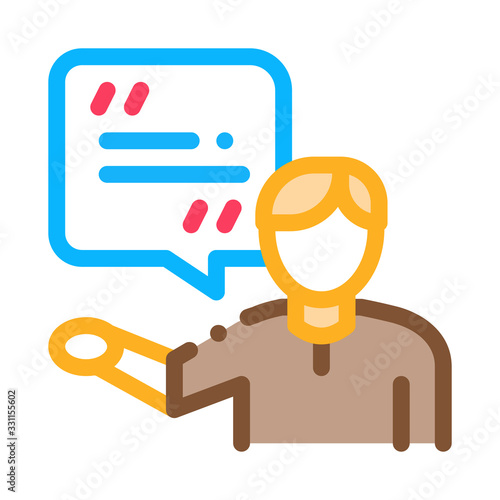 Actor Man with Replica Icon Vector. Outline Actor Man with Replica Sign. Isolated Contour Symbol Illustration
