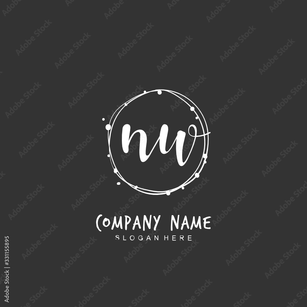 Handwritten initial letter N W NW for identity and logo. Vector logo template with handwriting and signature style. Handwritten initial letter N W NW for identity and logo. Vector logo template with handwriting and signature style.