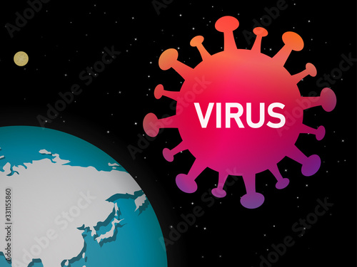 Virus coming to attack our world, vector