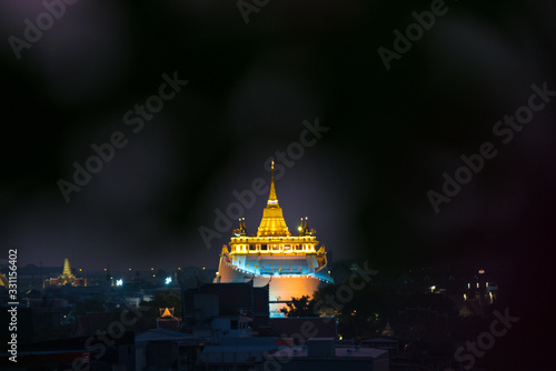 Twilight view at Golden mount wat saket temple, Bangkok, Thailand © nakcrub