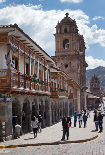 Cusco Peru. Plaza Major. Church