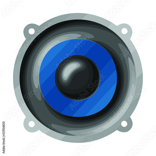 loudspeaker or subwoofer speaker for bass and music. vector illustration