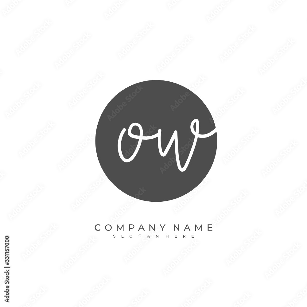 Handwritten initial letter O W OW for identity and logo. Vector logo template with handwriting and signature style. Handwritten initial letter O W OW for identity and logo. Vector logo template with handwriting and signature style.