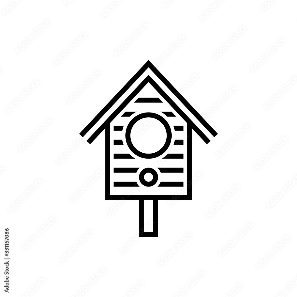 Birdhouse vector icon on a white background. Birdhouse vector icon on a white background.