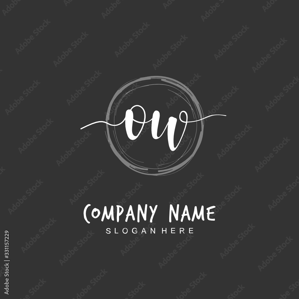 Handwritten initial letter O W OW for identity and logo. Vector logo template with handwriting and signature style. Handwritten initial letter O W OW for identity and logo. Vector logo template with handwriting and signature style.