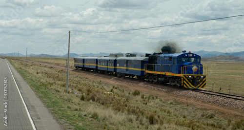 Highway Peru. Travelling. Train railroad.