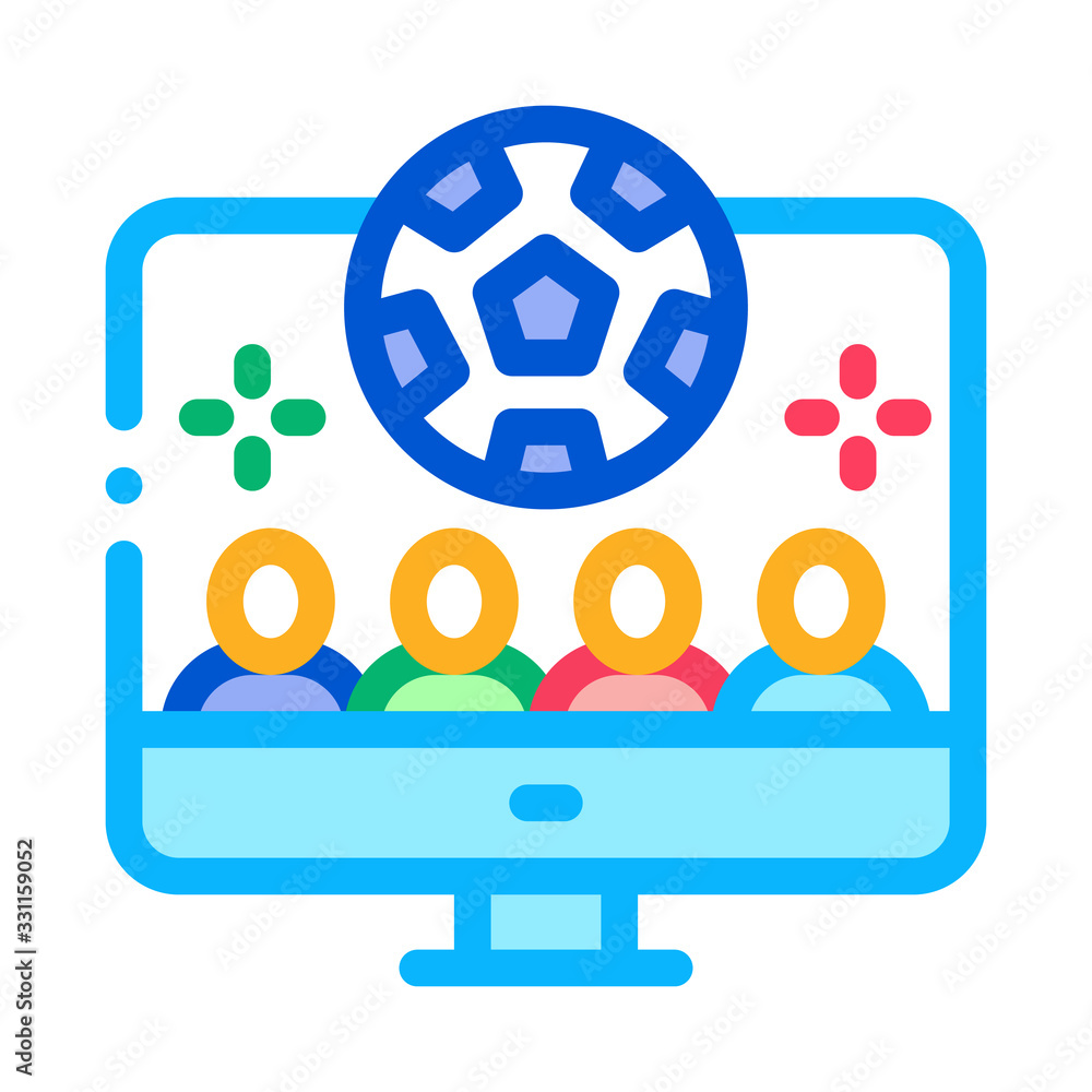Online Soccer View Icon Vector. Outline Online Soccer View Sign. Isolated Contour Symbol Illustration Online Soccer View Icon Vector. Outline Online Soccer View Sign. Isolated Contour Symbol Illustration