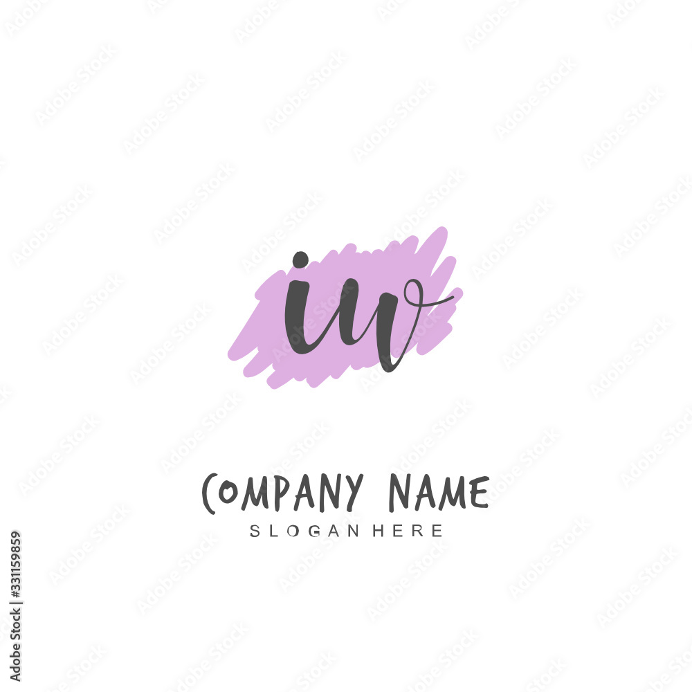 Handwritten initial letter I W IW for identity and logo. Vector logo template with handwriting and signature style. Handwritten initial letter I W IW for identity and logo. Vector logo template with handwriting and signature style.
