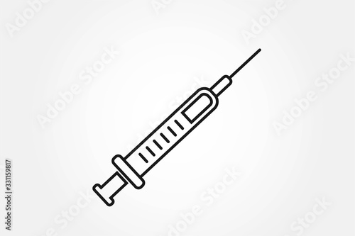 syringe line icon. medical design element, injection symbol