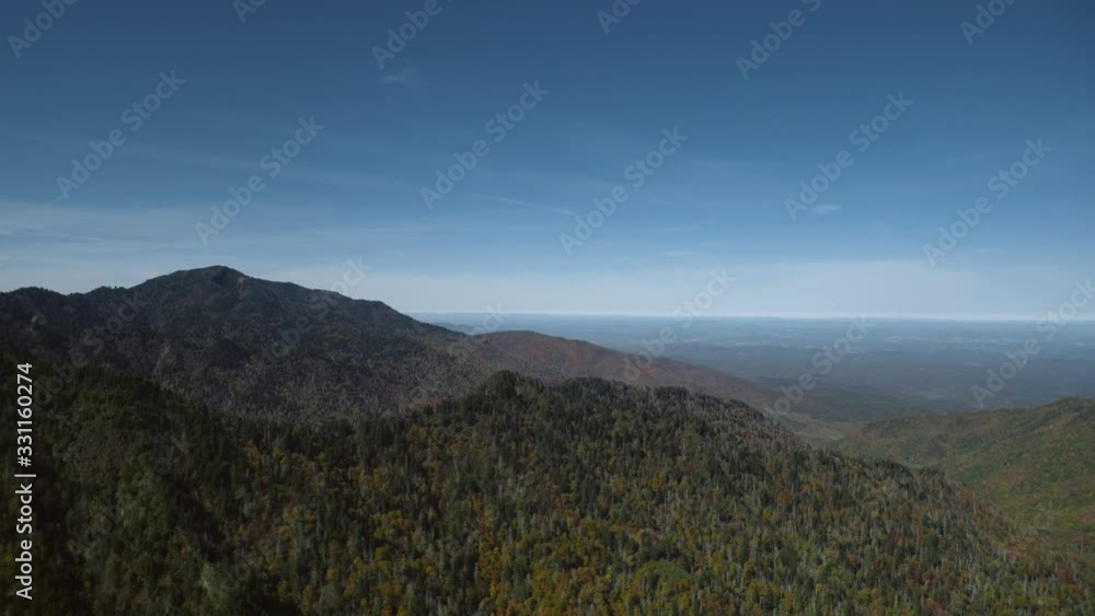 Panning aerial view of the beautiful Great Smoky mountains Panning aerial view of the beautiful Great Smoky mountains