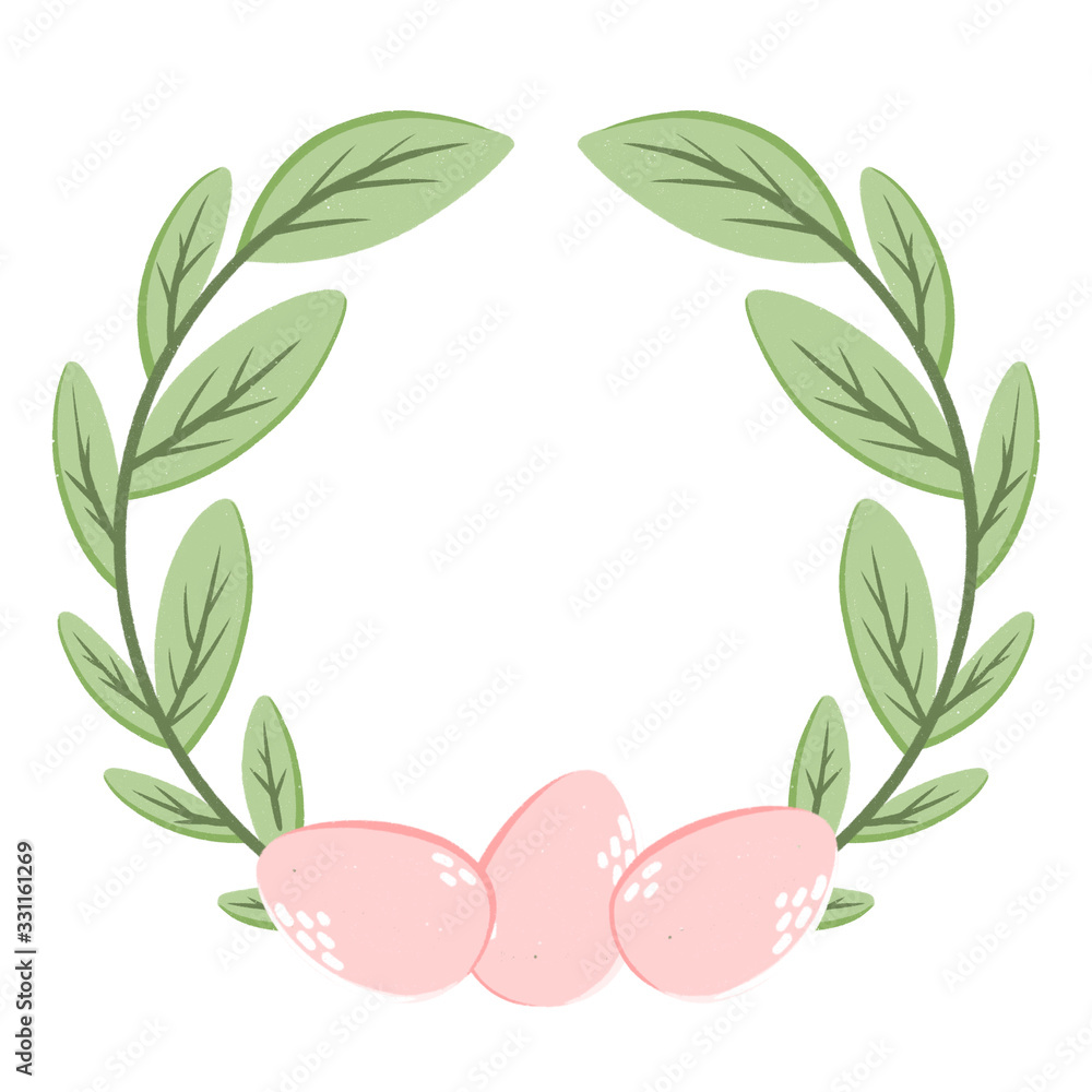 Naklejka premium Cute hand drawn floral wreath