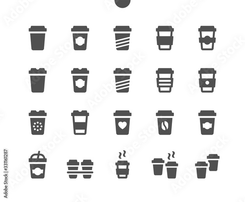 Coffee to go UI Pixel Perfect Well-crafted Vector Solid Icons 48x48 Ready for 24x24 Grid for Web Graphics and Apps. Simple Minimal Pictogram