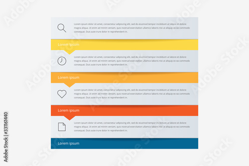 Modern vector abstract infographic with 4 steps or processes elements and marketing icons. Business concept timeline.