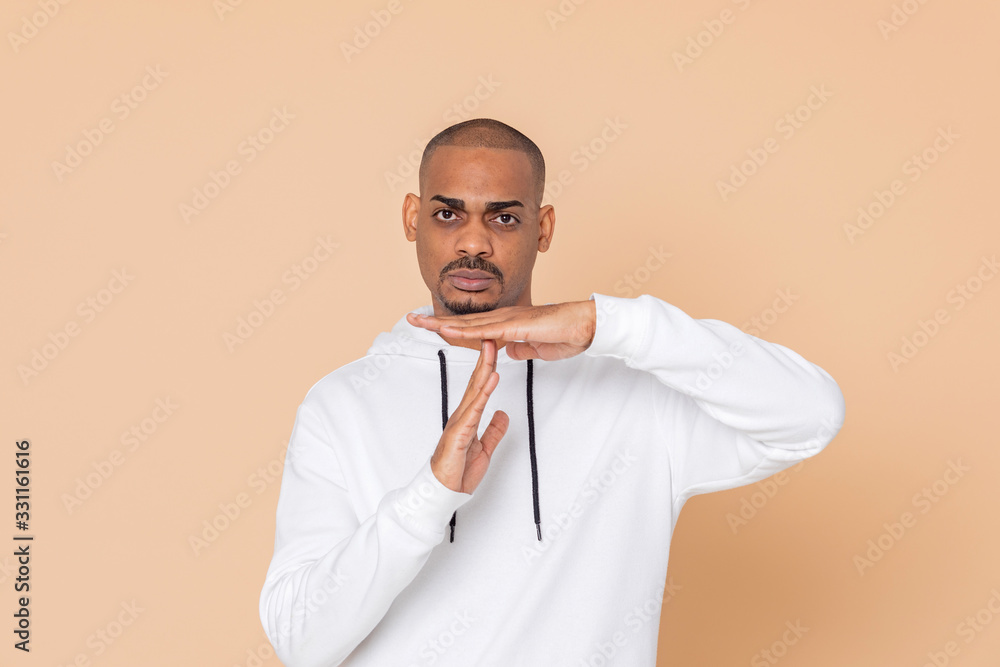 African guy with a white sweatshirt African guy with a white sweatshirt