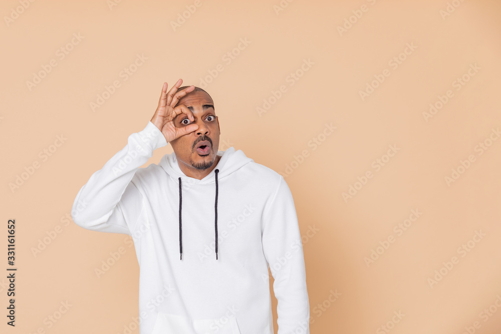 African guy with a white sweatshirt African guy with a white sweatshirt