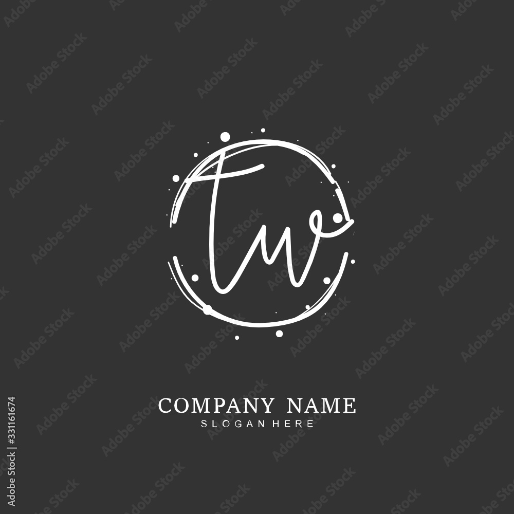 Handwritten initial letter T W TW for identity and logo. Vector logo template with handwriting and signature style. Handwritten initial letter T W TW for identity and logo. Vector logo template with handwriting and signature style.