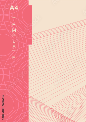 Geometric pattern with with straight lines background vector. А4 building suprematism avant-garde template or business, brochures, posters. 