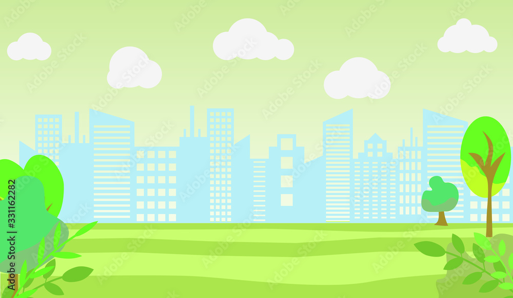 City Building Panorama Vector Illustration