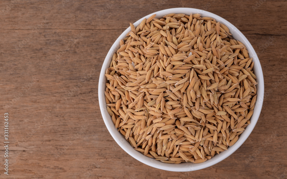rice plants, grains of Thai jasmine rice