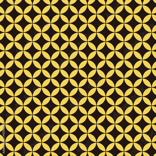 花七宝模様 黒 黄色2 2 Stock Illustration Adobe Stock