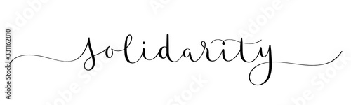 SOLIDARITY black vector brush calligraphy banner with swashes
