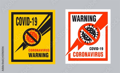 Sticker Сoronavirus COVID-19 warning label