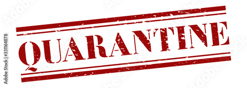 Quarantine stamp. Vector banner distressed. Virus quarantine Vintage grunge sign in red ink.