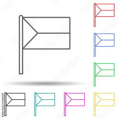 Czech republic multi color set icon. Simple thin line, outline vector of flags icons for ui and ux, website or mobile application