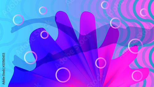 abstract background with shell and diver shadow