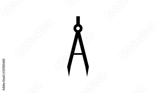 Math compasses school equipment architecture symbol illustration