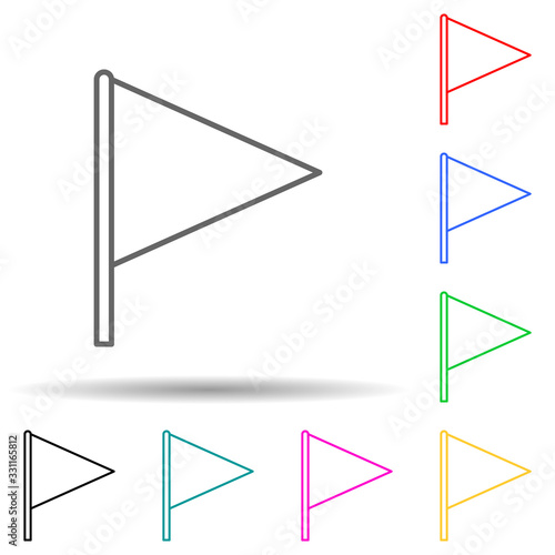 Flag multi color set icon. Simple thin line, outline vector of flags icons for ui and ux, website or mobile application