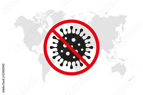 China battles Coronavirus outbreak. Coronavirus 2019-nC0V Outbreak, Travel Alert concept. The virus attacks the respiratory tract, pandemic medical health risk