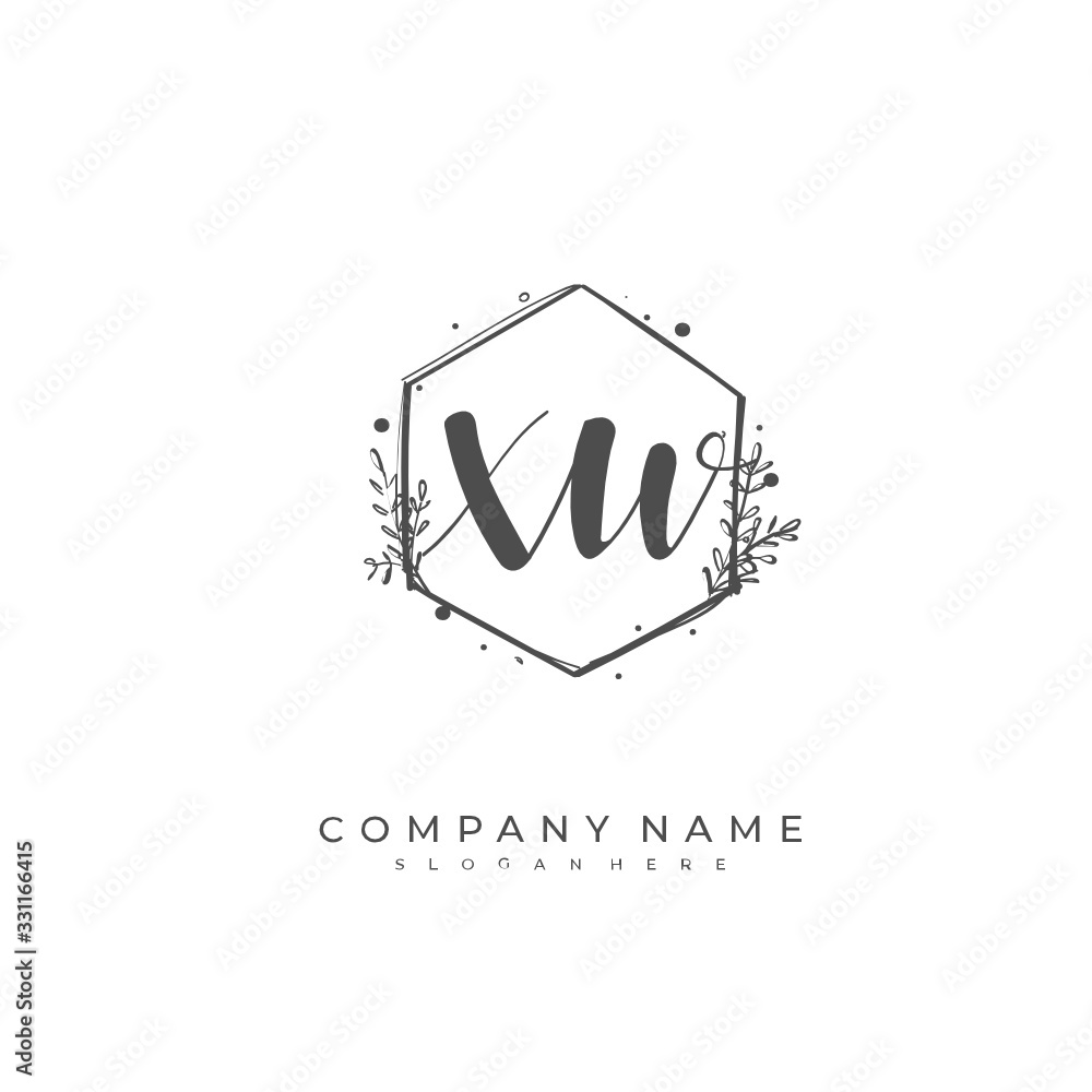 Handwritten initial letter X W XW for identity and logo. Vector logo template with handwriting and signature style. Handwritten initial letter X W XW for identity and logo. Vector logo template with handwriting and signature style.
