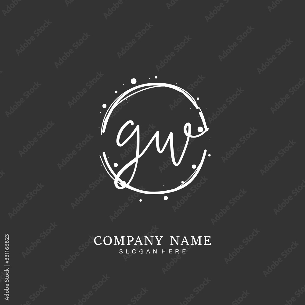 Handwritten initial letter G W GW for identity and logo. Vector logo template with handwriting and signature style. Handwritten initial letter G W GW for identity and logo. Vector logo template with handwriting and signature style.