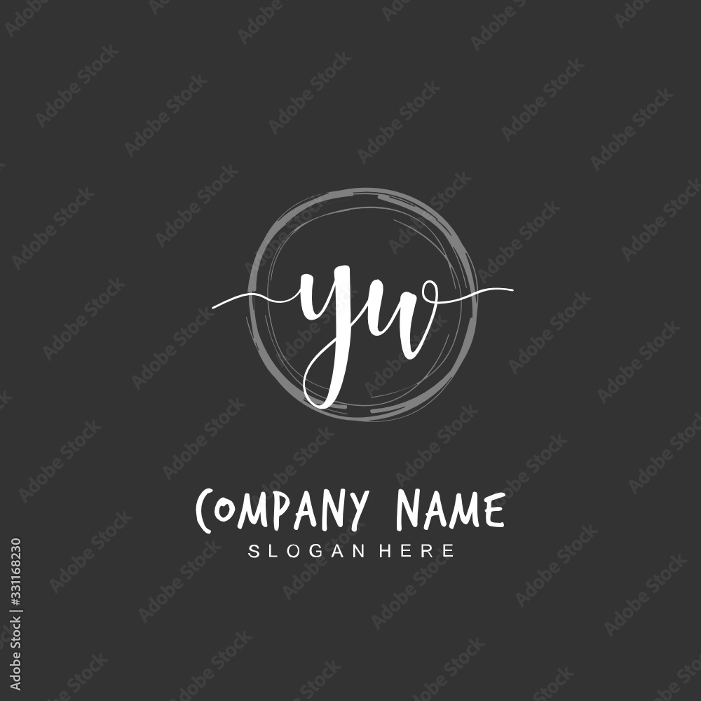 Handwritten initial letter Y W YW for identity and logo. Vector logo template with handwriting and signature style. Handwritten initial letter Y W YW for identity and logo. Vector logo template with handwriting and signature style.