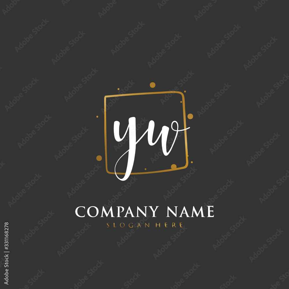 Handwritten initial letter Y W YW for identity and logo. Vector logo template with handwriting and signature style. Handwritten initial letter Y W YW for identity and logo. Vector logo template with handwriting and signature style.