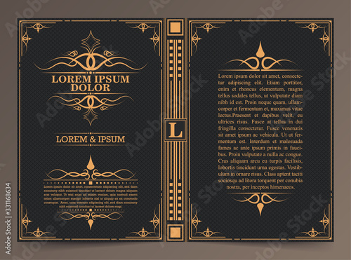 Vintage book layouts and design - covers and pages, classical rich frames, dividers, corners, borders, luxury ornaments and decorations, beautiful pages templates for creative design.