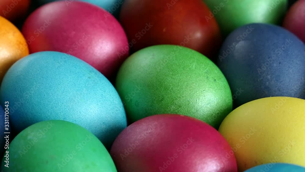 Rotating Of Colorful Easter Eggs. Natural Daylight. Close-up . Rotating Of Colorful Easter Eggs. Natural Daylight. Close-up .