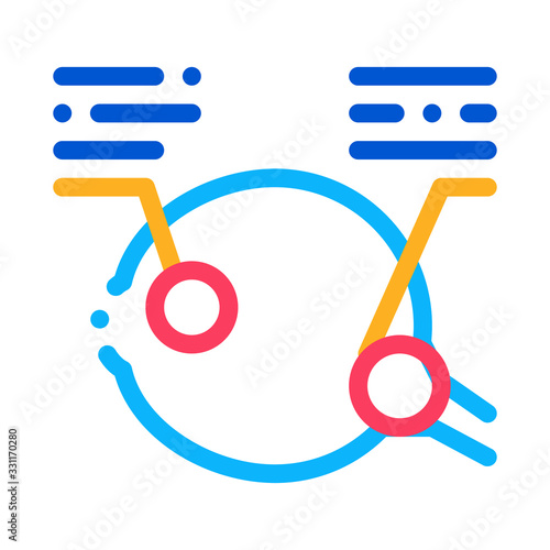 Detailed Analysis of Eyeball Icon Vector. Outline Detailed Analysis of Eyeball Sign. Isolated Contour Symbol Illustration