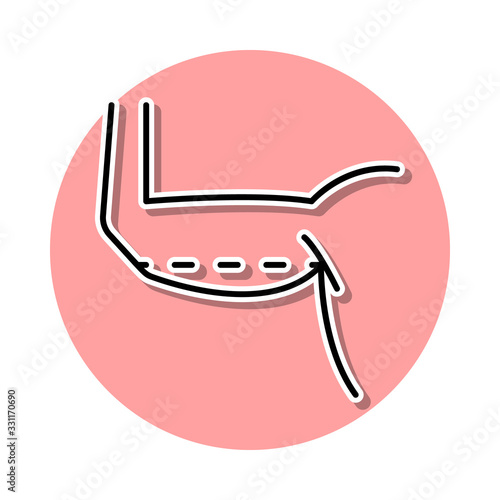 Arm cellulite surgery sticker icon. Simple thin line, outline vector of anti agies icons for ui and ux, website or mobile application