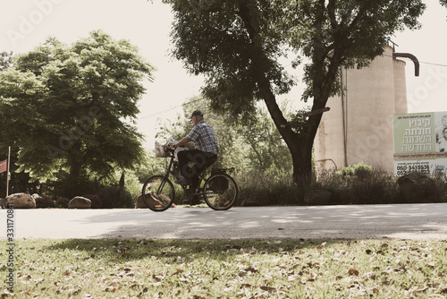 A Man Ride Bicycle VINTAGE