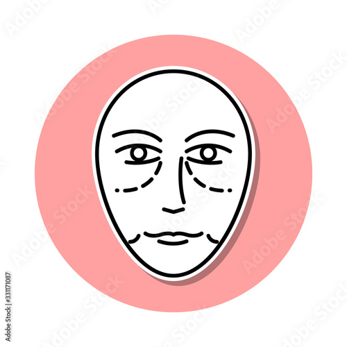 Antiaging face Botox sticker icon. Simple thin line  outline vector of anti agies icons for ui and ux  website or mobile application