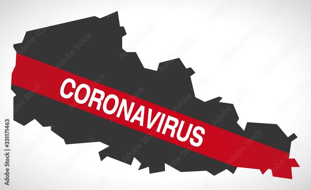 Obraz premium Nord-Pas-de-Calais FRANCE region map with Coronavirus warning illustration