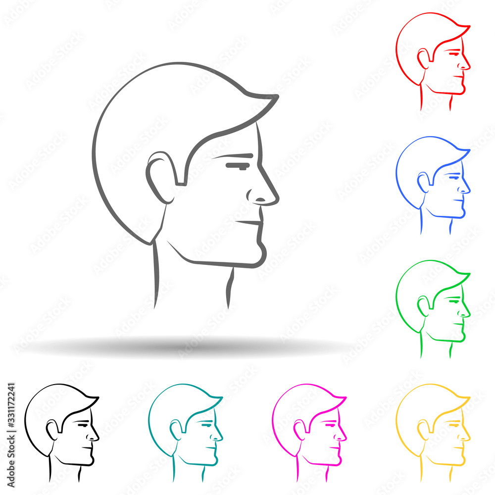 Businessman avatar hand drawn multi color set icon. Simple thin line, outline vector of business icons for ui and ux, website or mobile application
