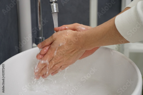 When you return to a public place or home, wash your hands in running water for at least 30 seconds. Prevention and control of infections caused by the Infinite Corona Virus (COVID-19). Hygiene and he