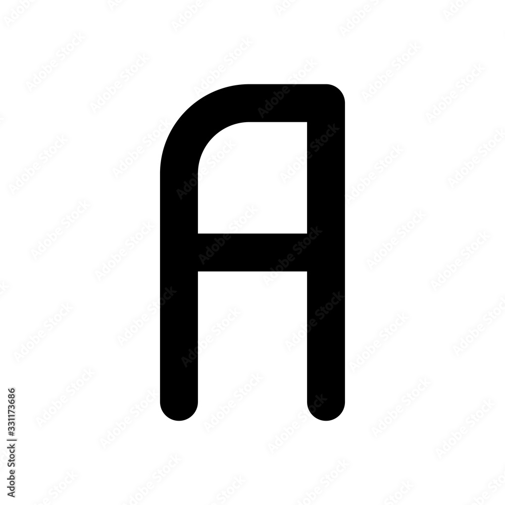 Letter A of alphabet, isolated outline symbol. Black icon on white background Letter A of alphabet, isolated outline symbol. Black icon on white background