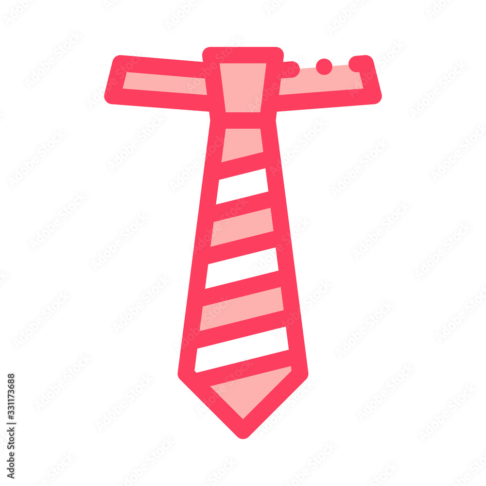 Striped Tie Icon Vector. Outline Striped Tie Sign. Isolated Contour Symbol Illustration Striped Tie Icon Vector. Outline Striped Tie Sign. Isolated Contour Symbol Illustration
