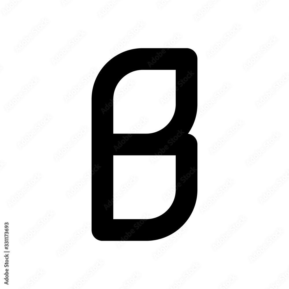 Letter B of alphabet, isolated outline symbol. Black icon on white background Letter B of alphabet, isolated outline symbol. Black icon on white background
